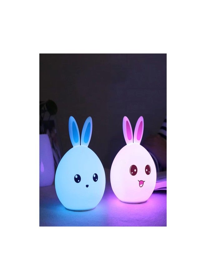 HUMAIZAR Silicone Bunny Rabbit Night Lamp - Soft LED Animal Light for Kids Room, Cute Rakhi Gift, Birthday Present for Baby Girls & Boys, Rechargeable Bedside Night Light - Image 5