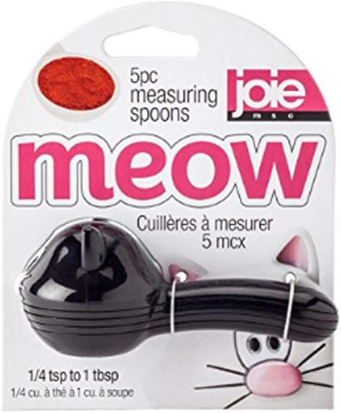 MEOW MEASURING SPOONS FIVE PIECE SET FROM QUARTER TEASPOON TO ONE TABLESPOON BPAFREE CUTE KITCHEN GADGET COLORS MAY VARY CAT