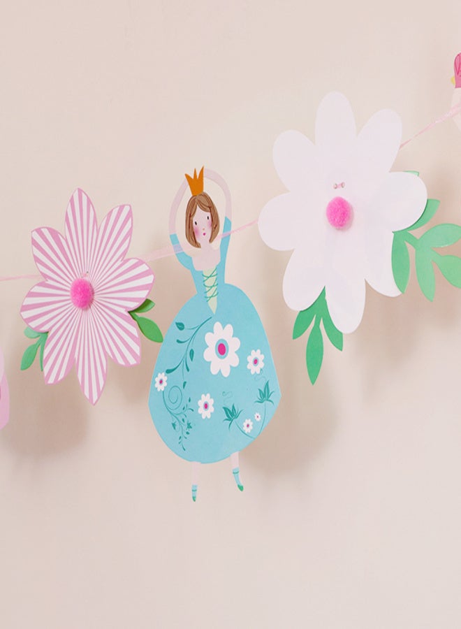 Flower Fairy Banner Paper Garland for Birthday Party Dancing Princess Bunting Baby Shower Girls Favorite Decoration Supplies - Image 3