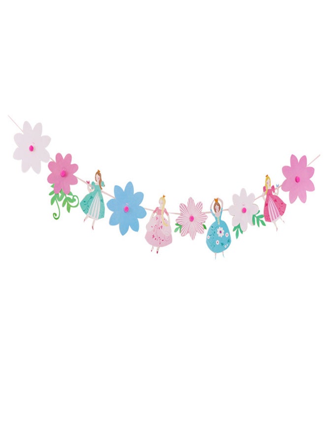 Flower Fairy Banner Paper Garland for Birthday Party Dancing Princess Bunting Baby Shower Girls Favorite Decoration Supplies - Image 1