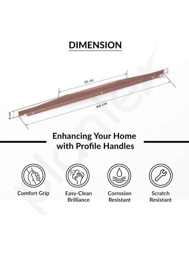 Plantex Profile Handle for Kitchen Cabinet/26 Inch Aluminium Drawer Profile Handle/Wardrobe Pull Handle for Home/Office/Hotel - Pack of 5 (Rose Gold) - Image 3