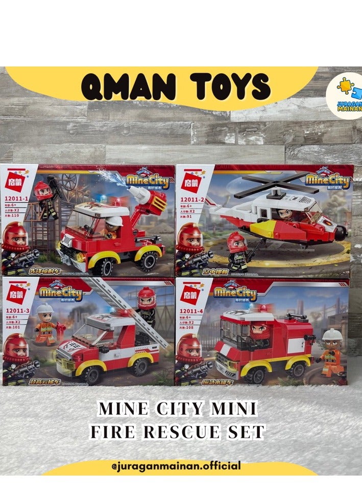Qman Qman Fire Rescue Mini Set 12011-4 - Image 2