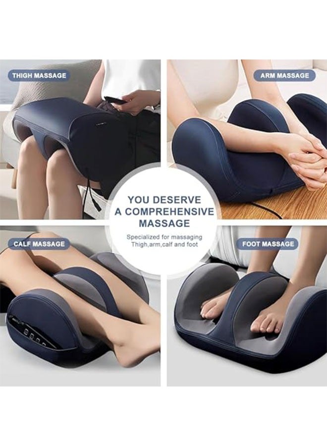 Super Big Electric Foot Leg Massager Deep Tissue Shiatsu Kneading Relax Heated Roller Calf Relieve Stress Care Foot Spa Machines（Navy Blue） - Image 5