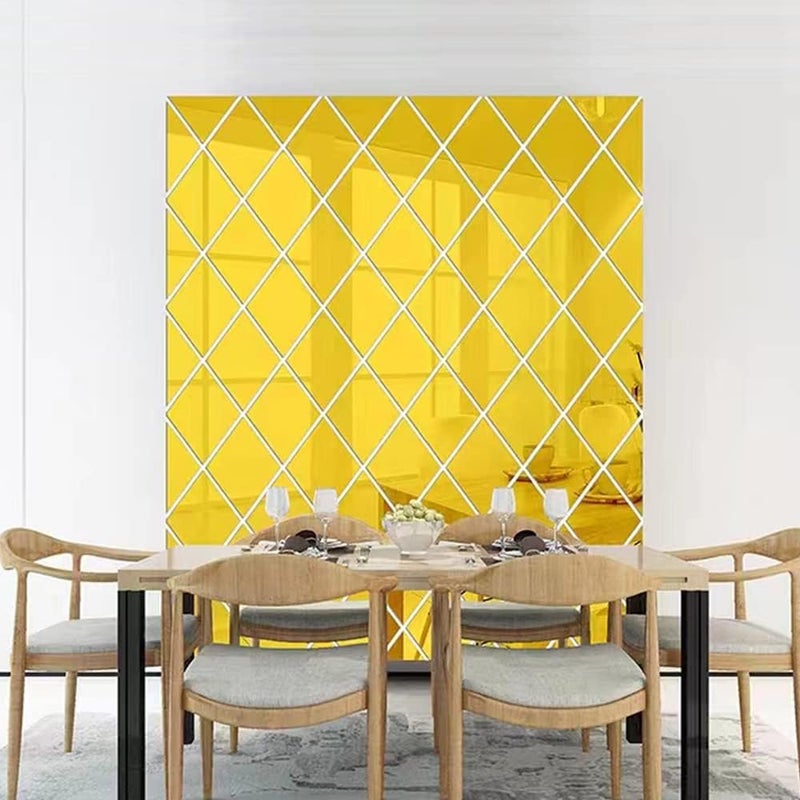 TPGP SSyang Pack of 17 Self-Adhesive Diamond Mirror Wall Stickers - Removable Acrylic Decor for Home - Image 1