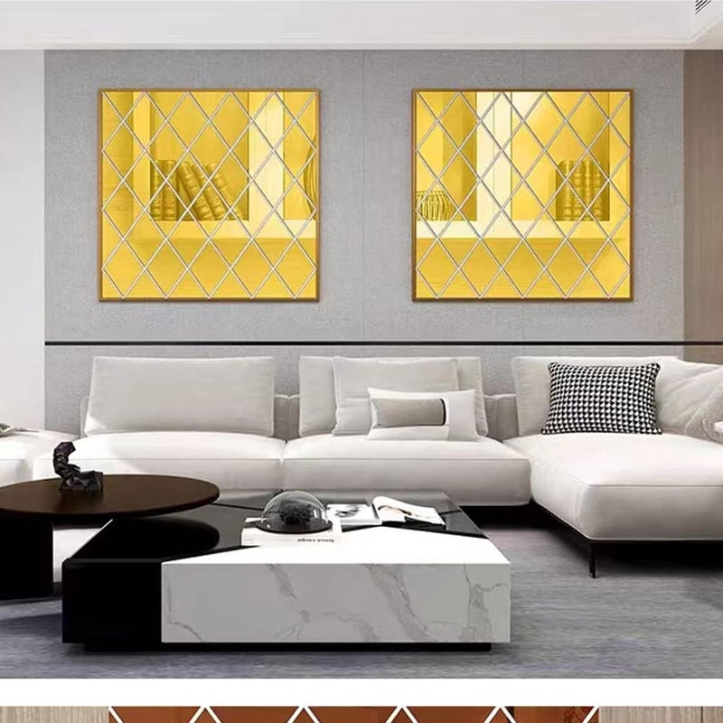 TPGP SSyang Pack of 17 Self-Adhesive Diamond Mirror Wall Stickers - Removable Acrylic Decor for Home - Image 5