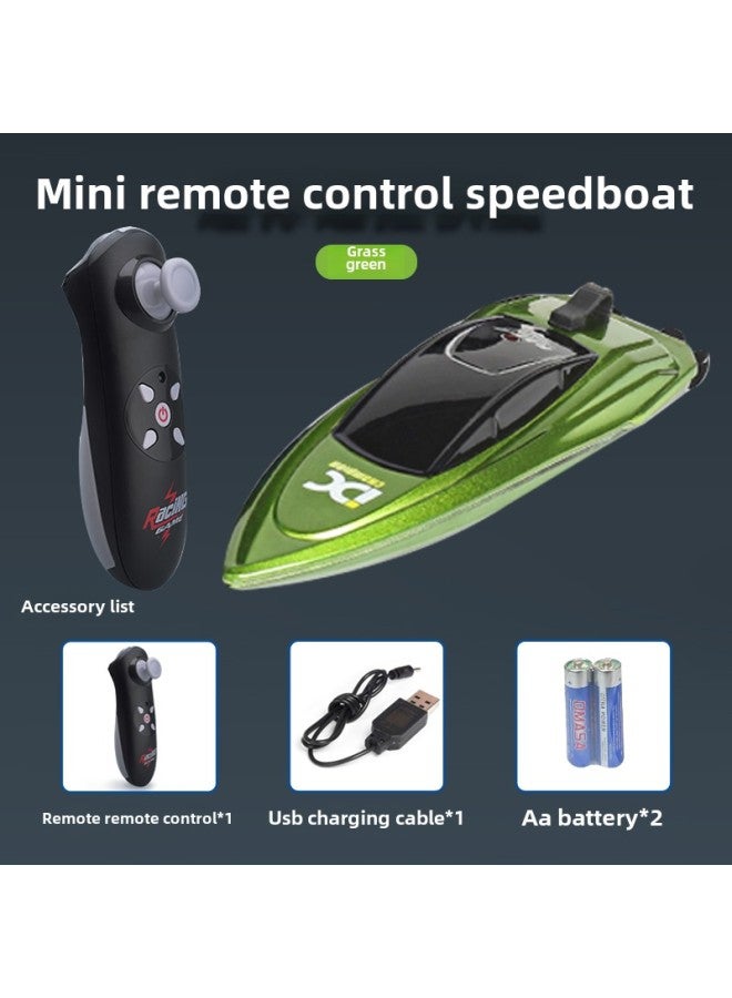 Fishing Special Remote Control Boat Remote Control Submarine Model Mini Black Technology Children's Birthday Gift Boys Electric-Color:Remote Control Speedboat [grass Green] Strong Power And Adjustable Speed  - Image 1