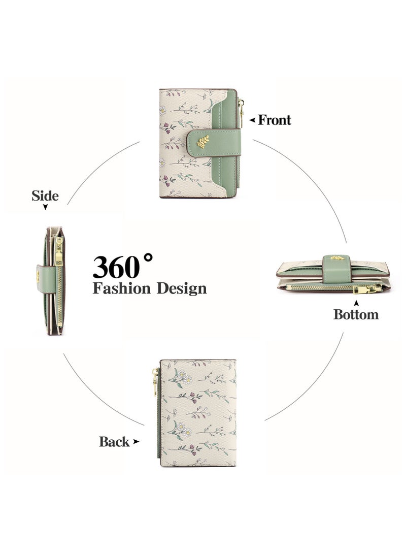 ديبولار محفظة نسائية جلدية قصيرة محفظة ثنائية الطي Rpid محفظة حامل بطاقة الائتمان منظم مع جيب بسحاب محفظة صغيرة للسيدات - Image 4