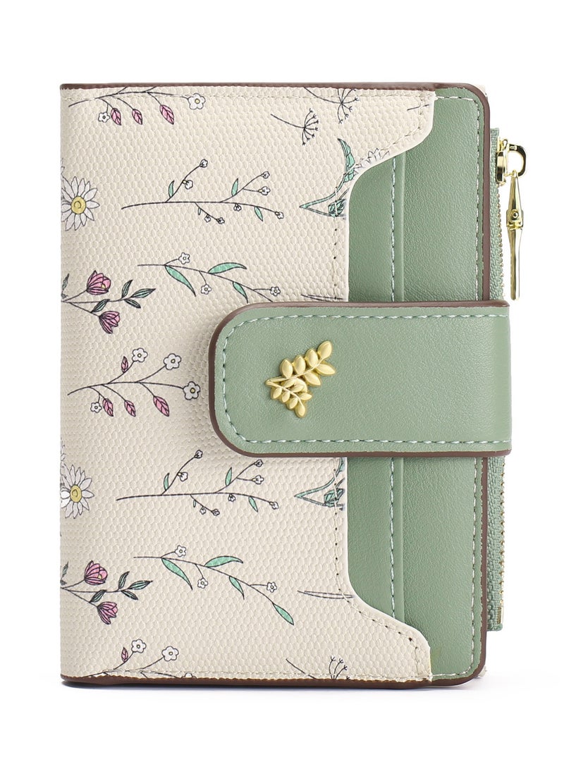 ديبولار محفظة نسائية جلدية قصيرة محفظة ثنائية الطي Rpid محفظة حامل بطاقة الائتمان منظم مع جيب بسحاب محفظة صغيرة للسيدات - Image 5