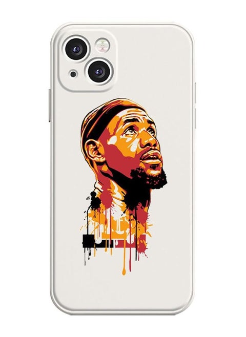 Mobile Phone Case For IPhone 14 6.1 inch Lebron James Basketball Full Soft Shell For Men And Boys(White)
