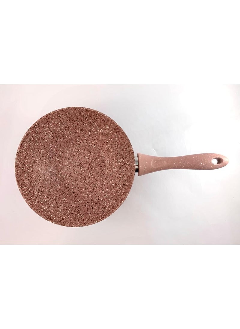 Homemaker Non-Stick High Quality Granite Wok Pan 24Cm, Pfoa Free, Pink  - Image 3