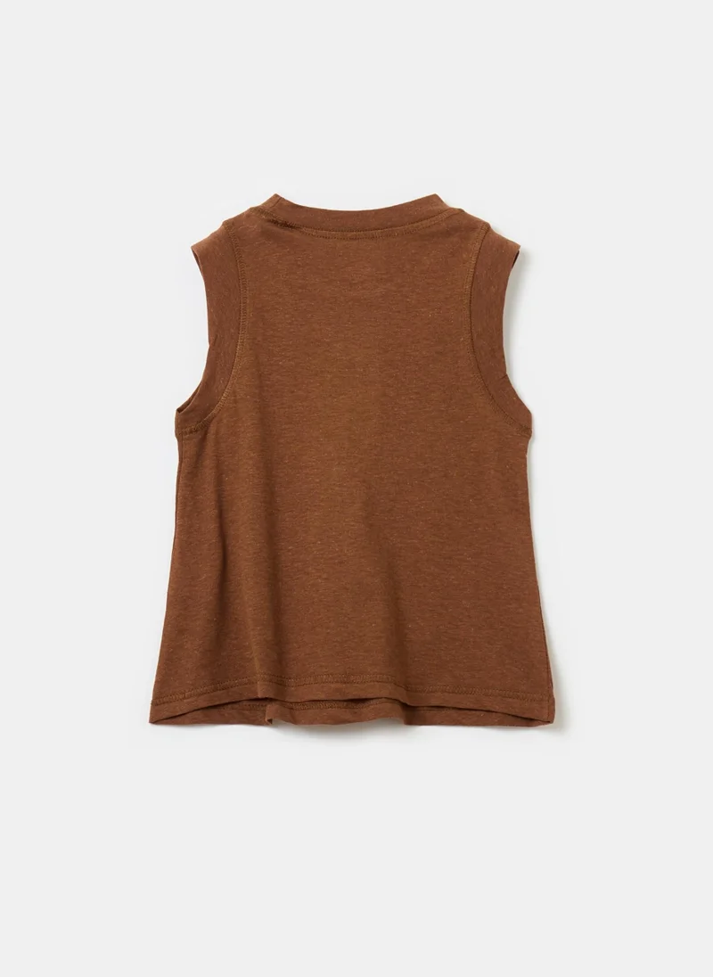 او في اس Cotton And Linen Tank Top