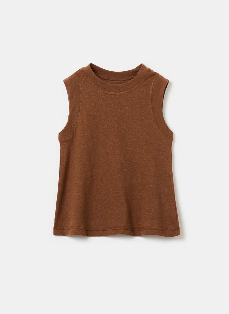 او في اس Cotton And Linen Tank Top