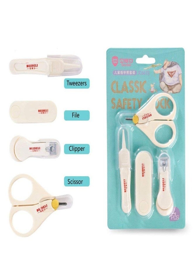 LAFILLETTE Complete 4 Piece Plastic Grooming Kit for Babies (White) Baby Nail Care in Whitecolor - Image 1