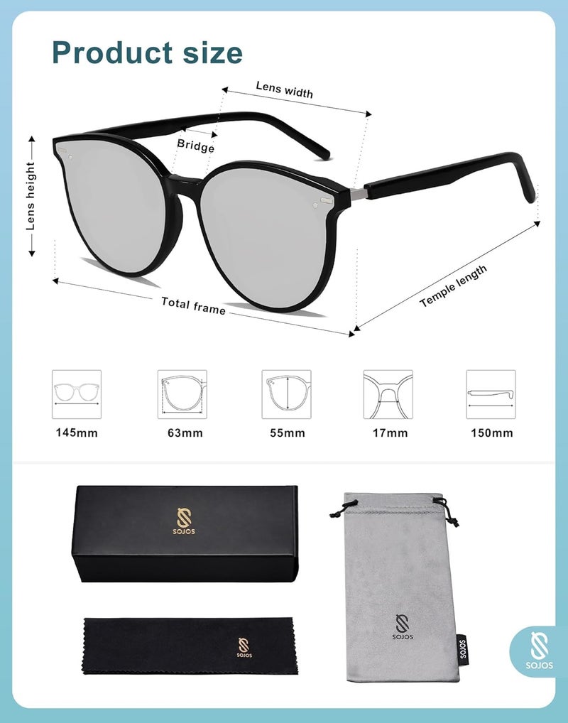 Sojos Sunglasses Womens Trendy 2025 Classic Round Retro Vintage Shades Large Frame Sunnies SJ2067 - Image 5