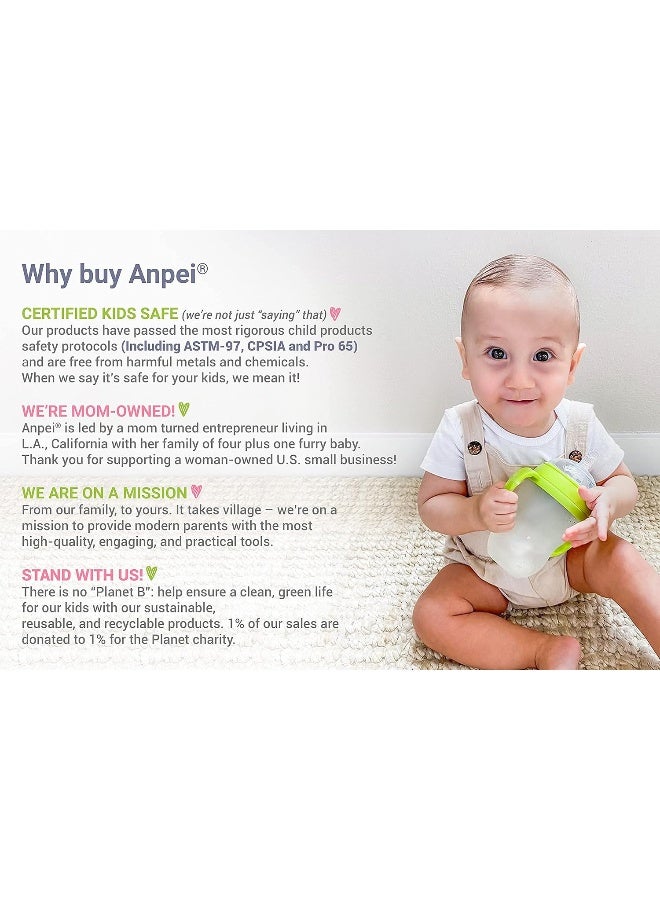 Anpei Sippy Cup Soft Spout Transitional Nipple Kit Bundle Compatible with Comotomo Baby Bottles, 5 oz and 8 oz | Value Bundle 2 Kits + Brushes (Pink) - Image 3