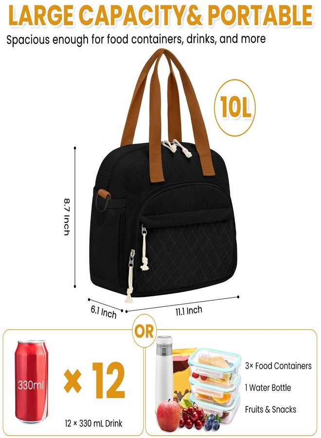ELONGRIVER Insulated Lunch Bag for Women, Kids Girls, Black - Image 3