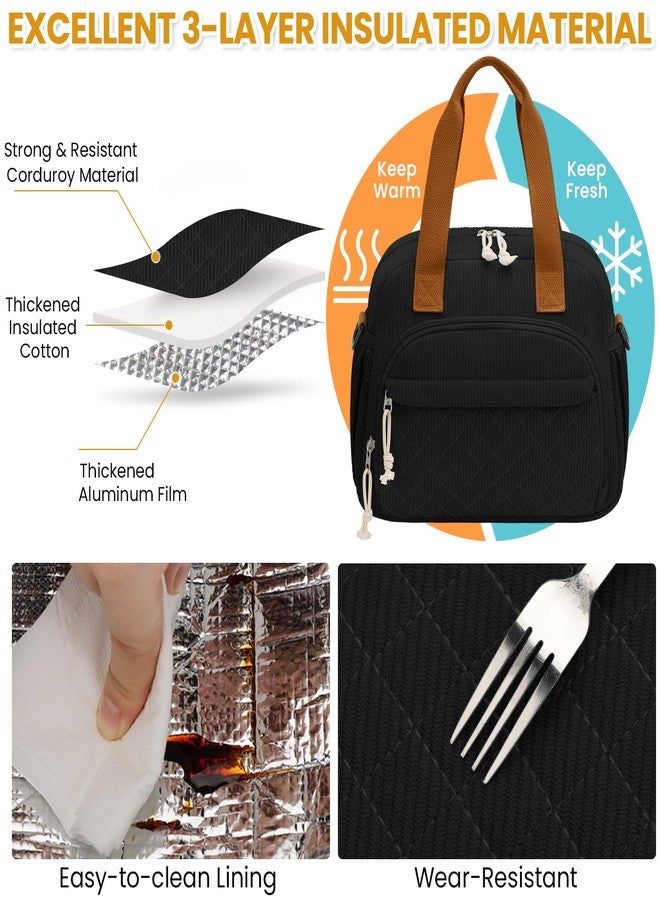 ELONGRIVER Insulated Lunch Bag for Women, Kids Girls, Black - Image 4