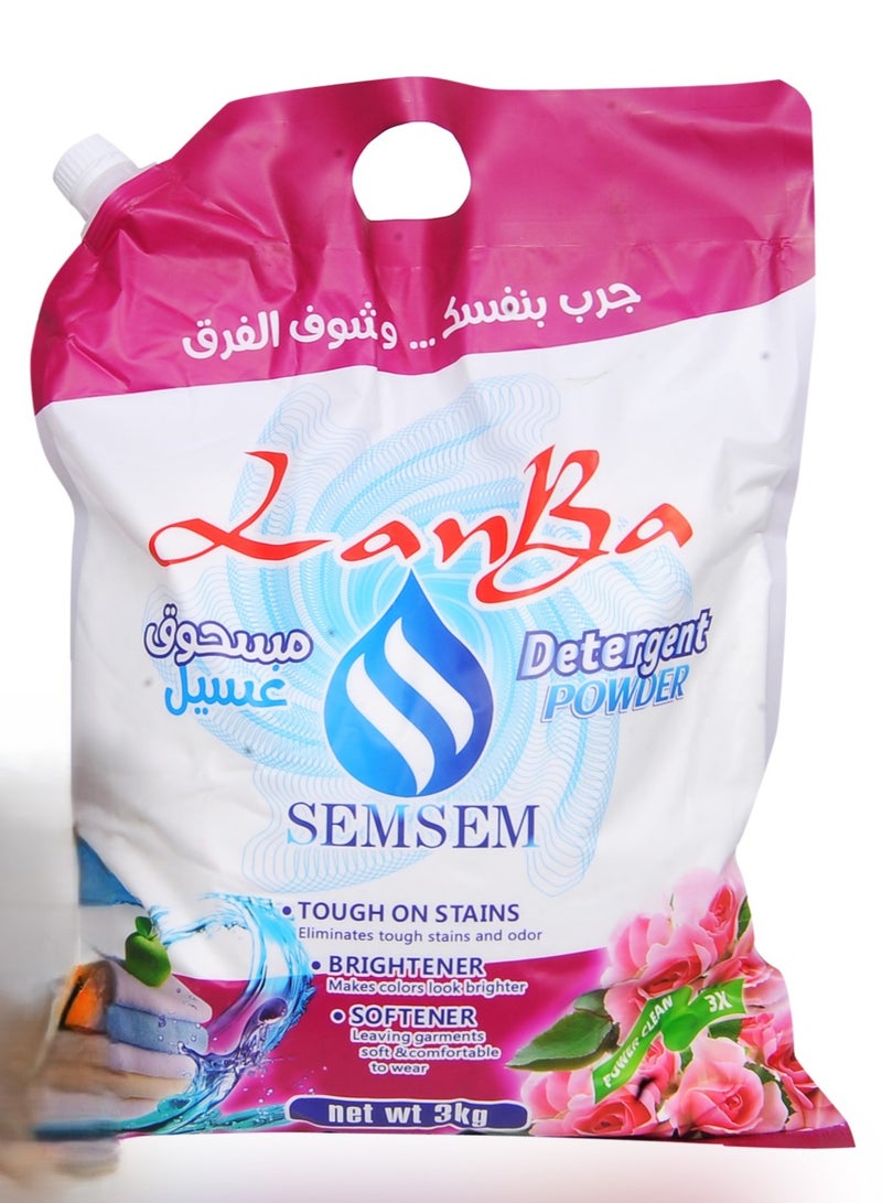 LanBa Semsem 3 kg,5kg Detergent washing Powder, and 6 pieces   Sabrina Facial Body Soap - Image 3