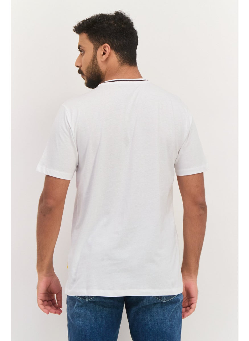 Gazzarrini - Men Crew Neck Short Sleeves Graphic Print T-Shirt, White - Image 1