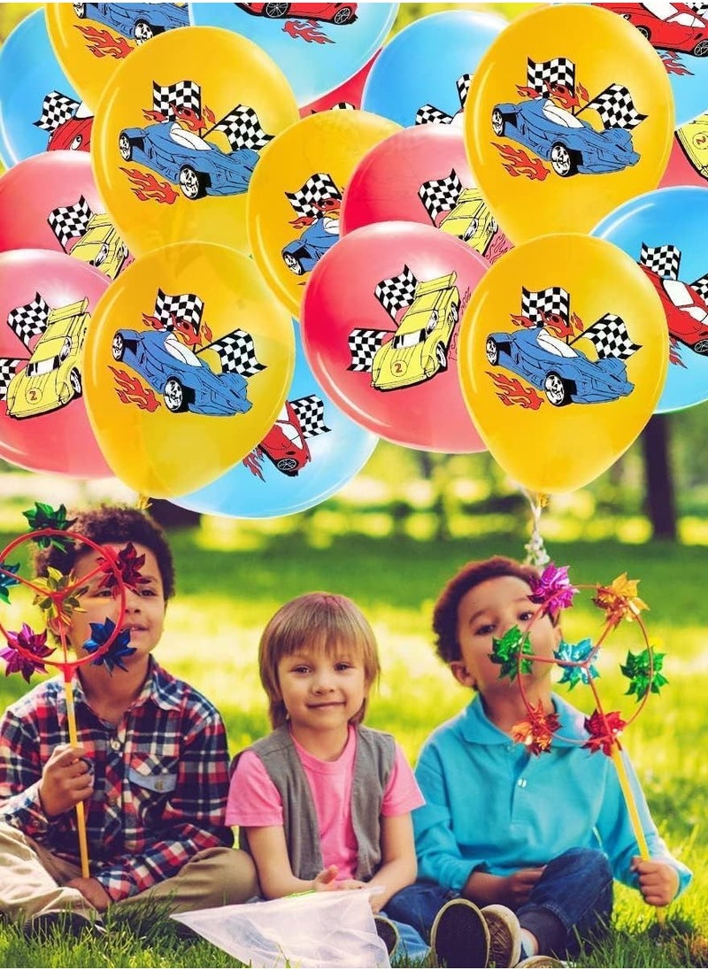 Intag - Race Car Birthday Party Decorations Racing Theme Party Supplies for Kids Boys With Banner Cake Topper and Race Car Balloons - Image 1
