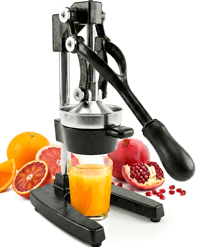 Eurolux Ultra-Premium Cast Iron Juicer | Extra-Large, Heavy Duty, Commercial Grade, Stainless Steel Manual Hand Press Citrus Squeezer For Fresh Orange Juice, Pomegranate, Lemon, and Much More (Black) - Image 1