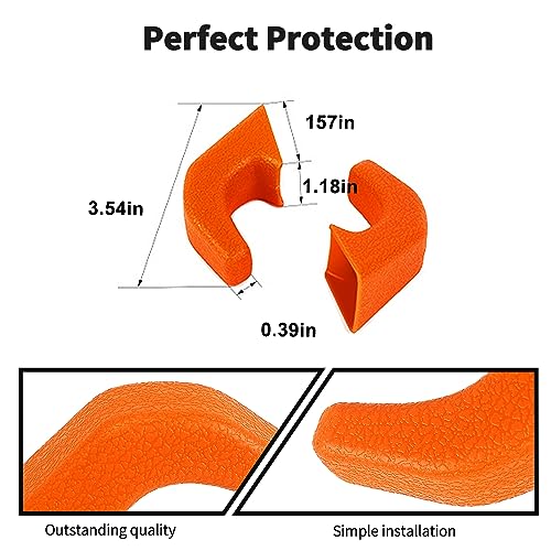 JWWY Bumper Tow Hook Covers Tow Trailer Hitch Receiver Cover Towing Hitch Rubber Sleeve Protector Cover Trim Fit for 2007-2025+Jeep Wrangler JL Gladiator JT 4XE JK Exterior Accessories 2pcs Orange - Image 4