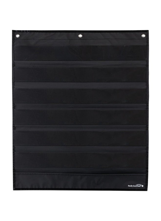 Really Good Stuff Medium Rectangle Pocket Chart Black - 1 Pocket Chart  - Image 1