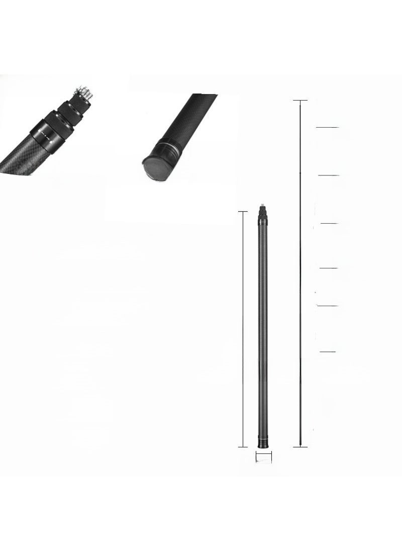 Carbon Fiber 2.9m Extendable Selfie Stick for Insta360 3 M Black 7 sections
