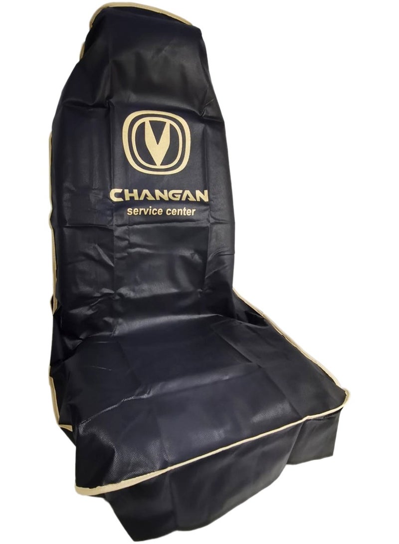 Changan Car Front Seat Dust & Dirt Protection Cover 2PCS, Service Center Seat Protector, Black Non-Woven Fabric Temporary Car Seat Covers for Workshop, Garage, Repair & Interior Care - Image 4