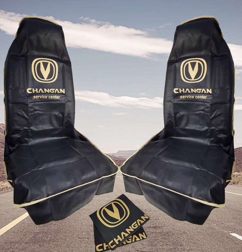 Changan Car Front Seat Dust & Dirt Protection Cover 2PCS, Service Center Seat Protector, Black Non-Woven Fabric Temporary Car Seat Covers for Workshop, Garage, Repair & Interior Care - Image 5