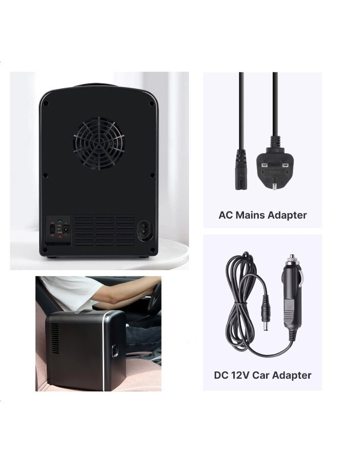 Green Lion Mini Fridge 4L Capacity, Cool & Heat Modes, Dual Power Supply for Home & Car Use, Divider Shelf, Multipurpose Mini Refrigerator, 18x25x27 cm - Black - Image 4