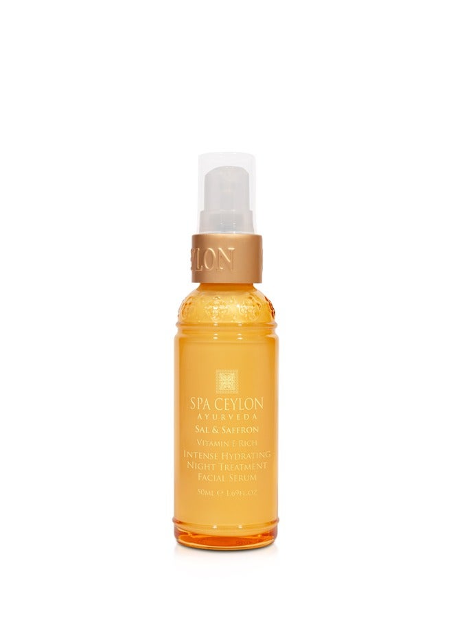 SPA CEYLON Sal and Saffron Vitamin E Enriched Intense Hydrating Night Treatment Facial Serum | Deep Hydrating | Dry Skincare | 50ml