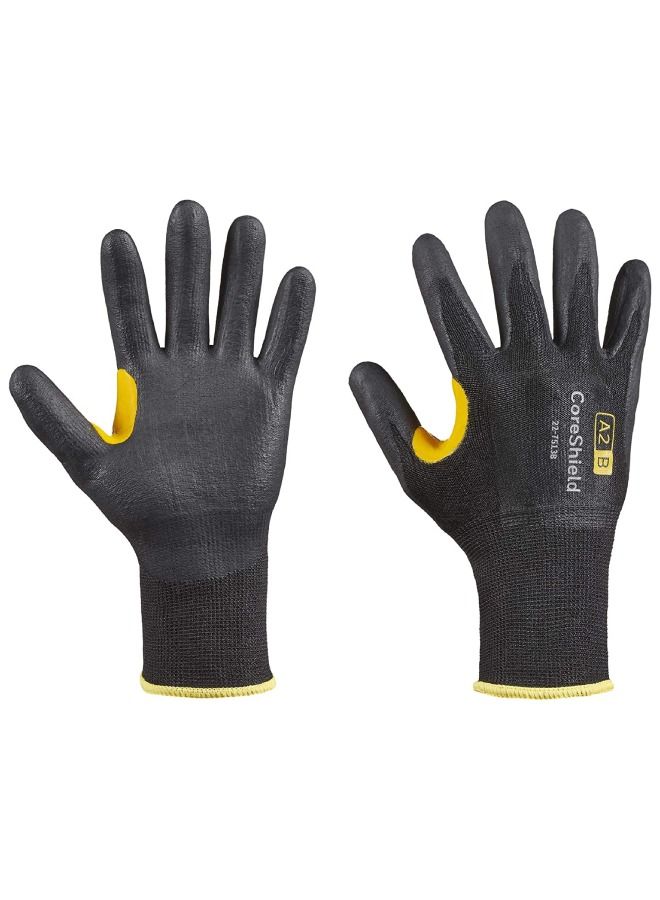 Honeywell Honeywell 22 7513B CoreShield A2 B Coated Cut Resistant Safety Glove 13 Gauge HPPE Black Liner Black Nitrile Coating  - Image 1