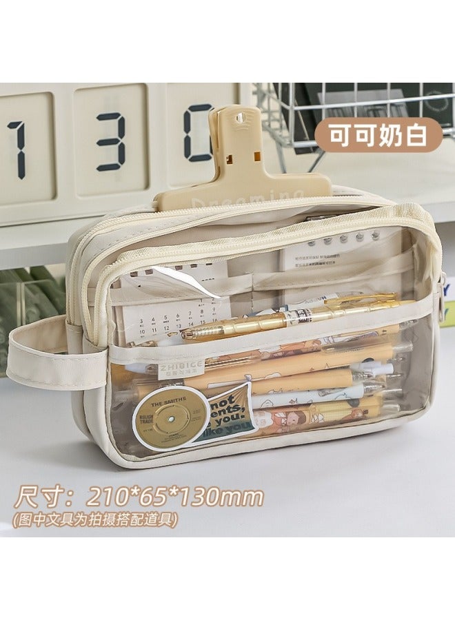 5-layer Large-capacity Transparent Pain Bag Pencil Case Girls Stationery Box Junior High School Student Pencil Case Boys And Girls High School Student Stationery