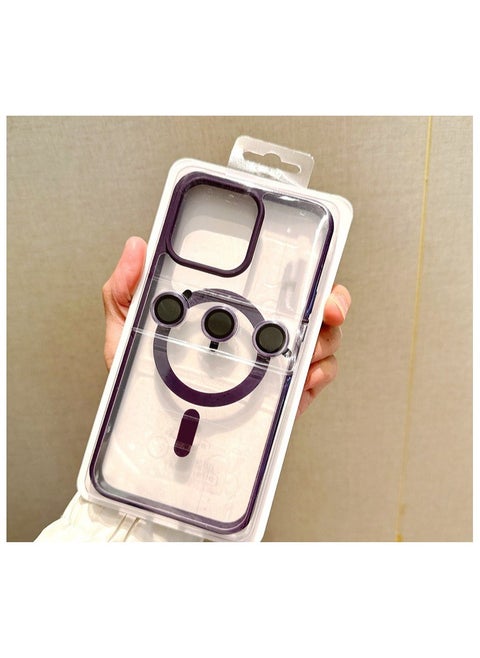 Suitable for iPhone 14 Pro Max with Complete Shock Protection, Transparent Back Cover, Ultra-Thin Phone Cover with Lens Protection Film, Magnetic Protection Cover