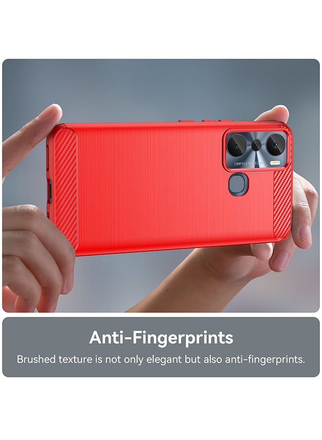 Infinix Hot 20i 4g Case Cover Soft TPU with Drop-Proof Shock-Proof Protective Cell Phone Back Cover Accessories Protection for Infinix Hot 20i Red - Image 5
