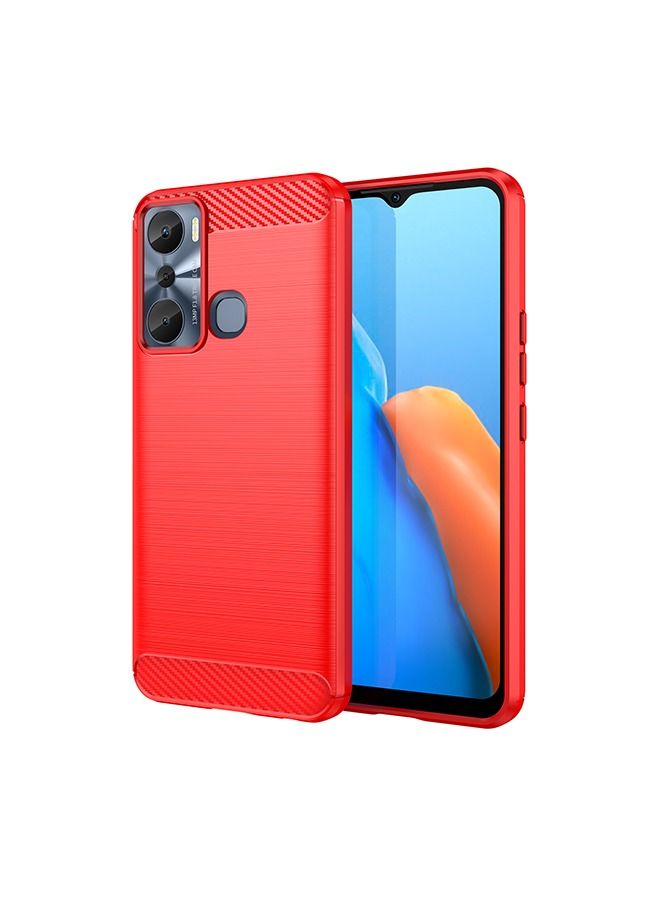 Infinix Hot 20i 4g Case Cover Soft TPU with Drop-Proof Shock-Proof Protective Cell Phone Back Cover Accessories Protection for Infinix Hot 20i Red - Image 1