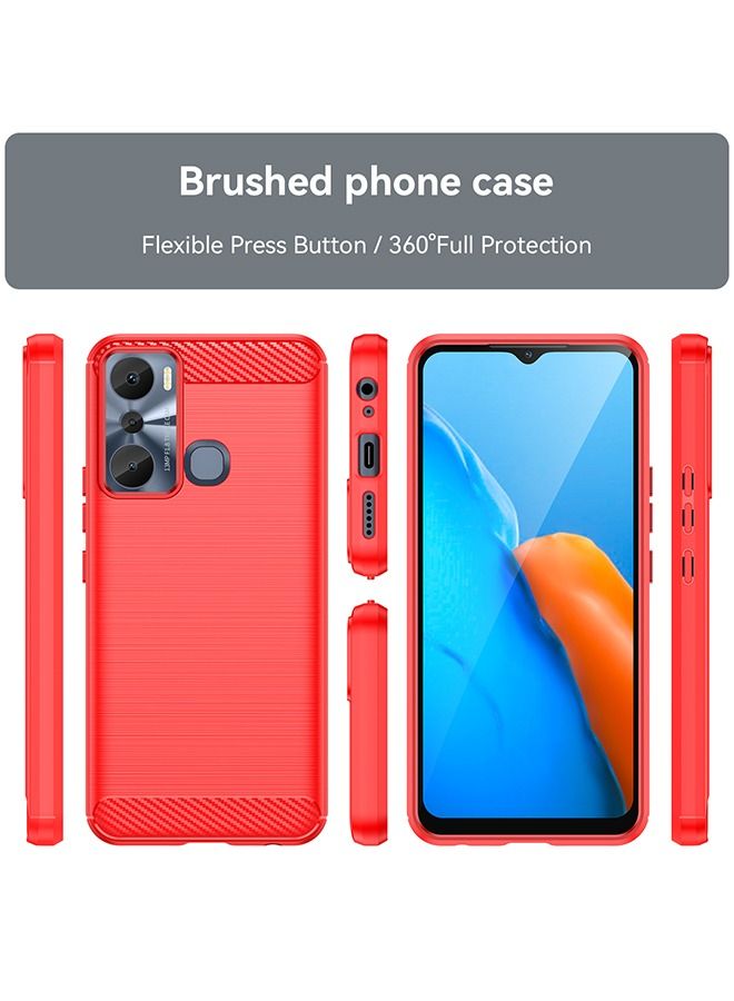 Infinix Hot 20i 4g Case Cover Soft TPU with Drop-Proof Shock-Proof Protective Cell Phone Back Cover Accessories Protection for Infinix Hot 20i Red - Image 2