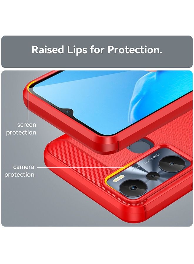 Infinix Hot 20i 4g Case Cover Soft TPU with Drop-Proof Shock-Proof Protective Cell Phone Back Cover Accessories Protection for Infinix Hot 20i Red - Image 3