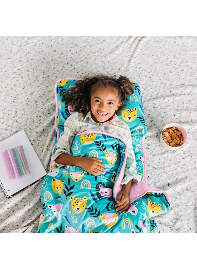 Wildkin Kids Plush Nap Mat – Soft, Cozy, Convenient for Daycare & Preschool – Party Animal - Image 2