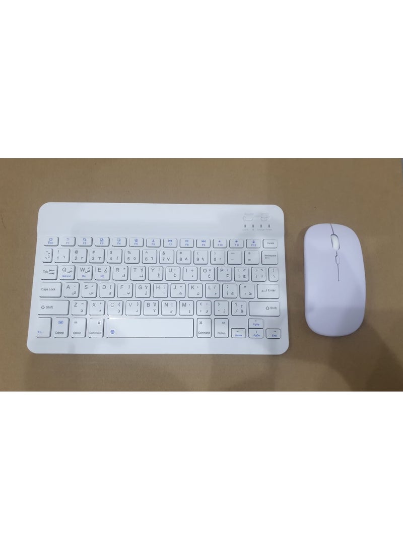 keyboard and mouse Bluetooth Rechargeable Arabic and English ons support all languages works for iPad computer and mobile phones - Image 3