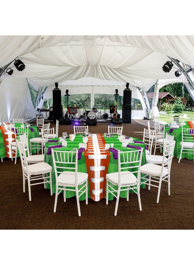 Oudain 6 Pcs Football Party Tablecloth 84 Inches Football Round Table Cloth Disposable Plastic Sport Table Covers for Birthday Party Table Decor Supplies Favors - Image 4