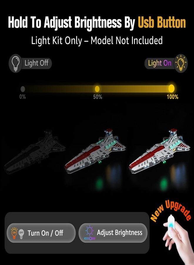 طقم إضاءة BrickSoul متوافق مع مجموعة بناء Lego Venator Class Republic Attack Cruiser 75367، ملحقات إضاءة سلكية قابلة للتعتيم مُحسّنة لمجموعة Star Wars، غير مُضمنة في طراز 75367 - Image 3