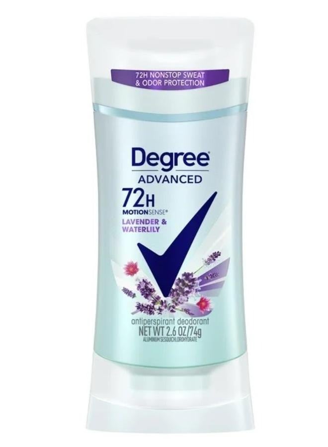 Degree 2Pcs Degree Advanced  Lavender & Waterlily 72-Hour Sweat & Odor Protection Antiperspirant for Women 74 Grams - Image 2