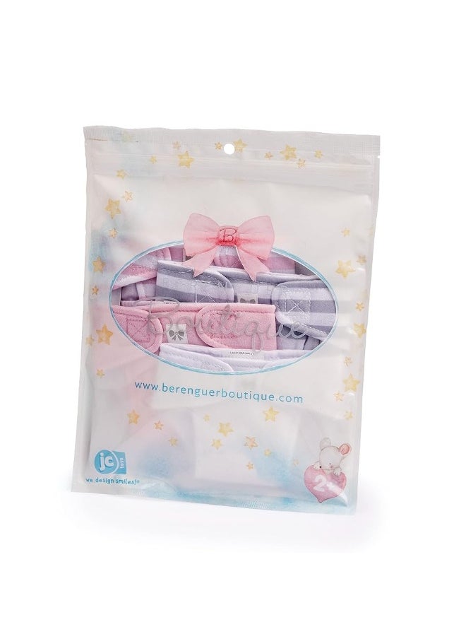 JC TOYS JC Toys Baby Doll Washable and Reusable Eco Diapers 4 Pack Fits Dolls 14 to 18 inch in Pink/White/Grey  - Image 5