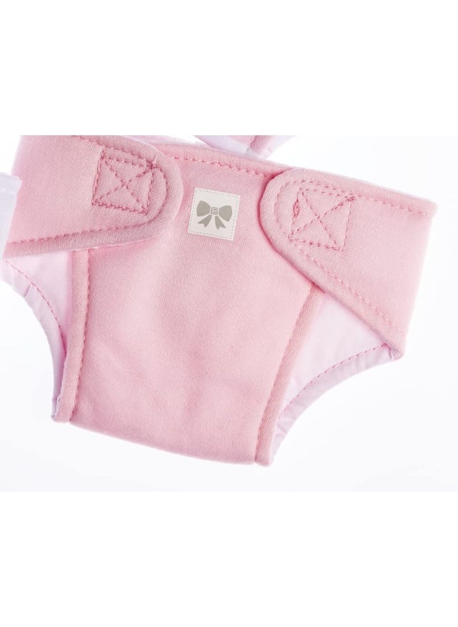 JC TOYS JC Toys Baby Doll Washable and Reusable Eco Diapers 4 Pack Fits Dolls 14 to 18 inch in Pink/White/Grey  - Image 2