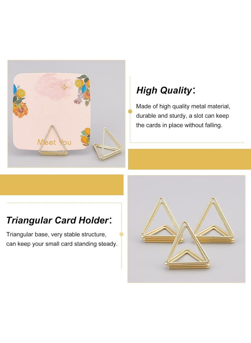 YelaJoy 36pcs Mini Place Card Holders Cute Table Card Holders Triangle Shape Wedding Table Number Holders Golden Photo Holder Pictures Stand Clips for Place Cards Weddings Anniversary Party  - Image 3