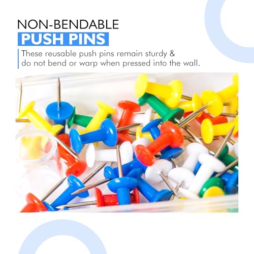 YAJNAS® 100 Pieces Transparent Multicolor Push Pins/Thumb/Tracks Pins & Gem Pins for Notice Boards, Soft Boards, Bulletin Boards, Display Boards—Ideal for Office, Home, School, Shop, Craft Work - Image 4
