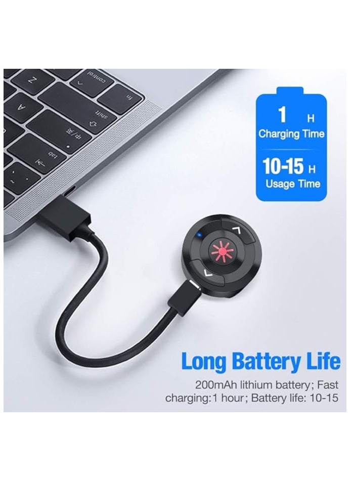 Wireless Presenter Remote Finger Ring USB Rechargeable Presentation Clicker Presentation Remote Powerpoint Clicker PPT Clicker with Slide Advancer RF 2.4Ghz for Mac/Laptop/Computer