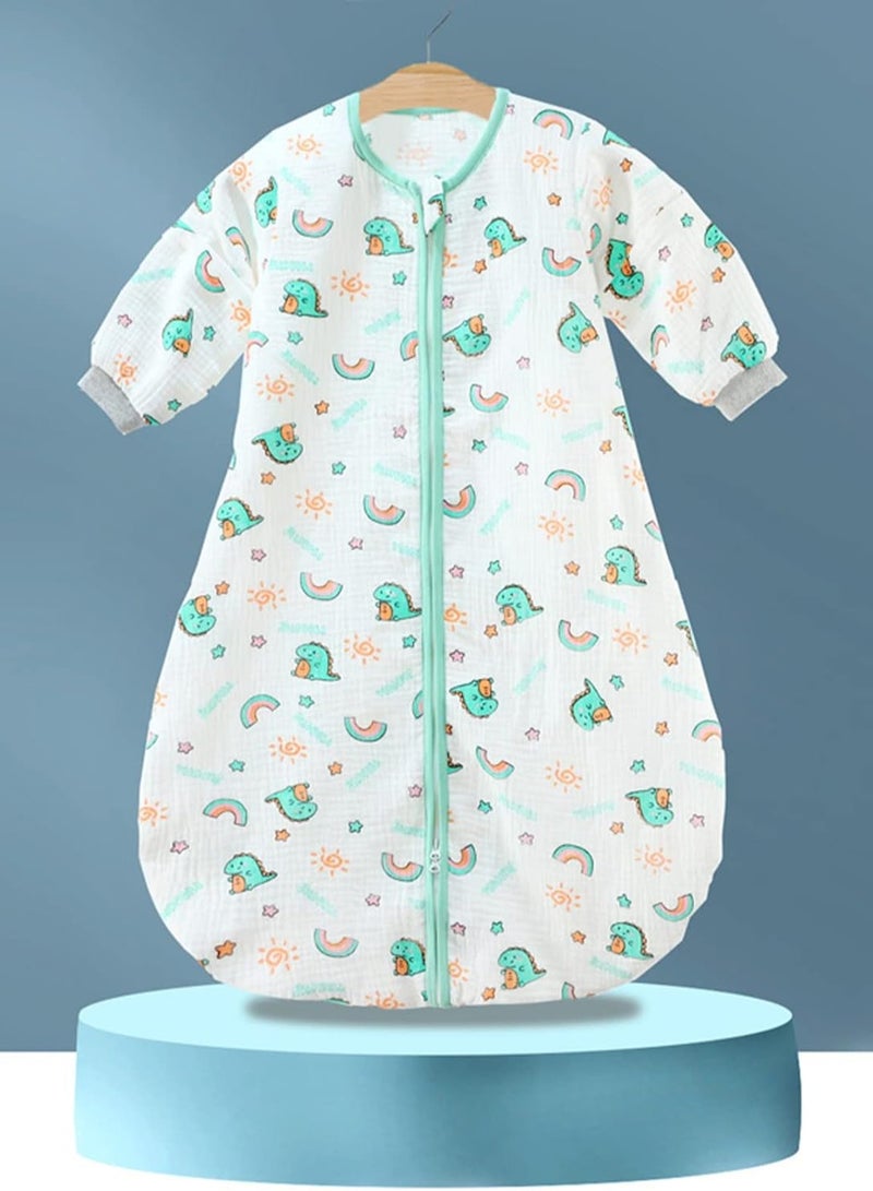 Arabayt 0.5 TOG Baby Sleeping Bag, 100% Cotton Baby Sleeping Bag, Double Zipper Gauze Baby Sleeping Bag Long Sleeve, Baby Wearable Blanket, Suitable for Babies 0-24 Months - Image 1